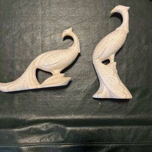 Elegant Cream Bird Figurines
